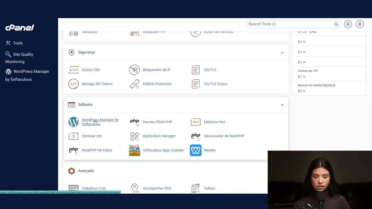 Instalador automático do WordPress dentro do cPanel da hospedagem